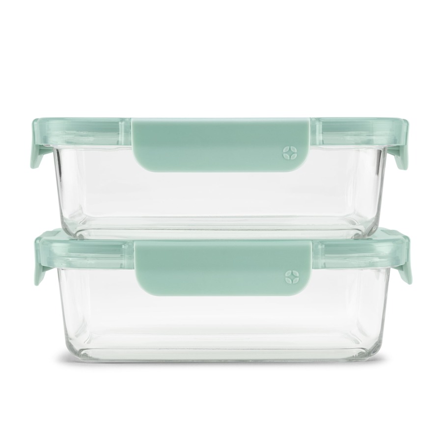Meal Prep Glass Containers With Lids - Color Lock 3.4 Cup 2 Pack