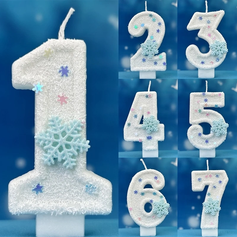 Meal Prep Frozen - Frozen Snowflake Christmas Birthday Number Candles