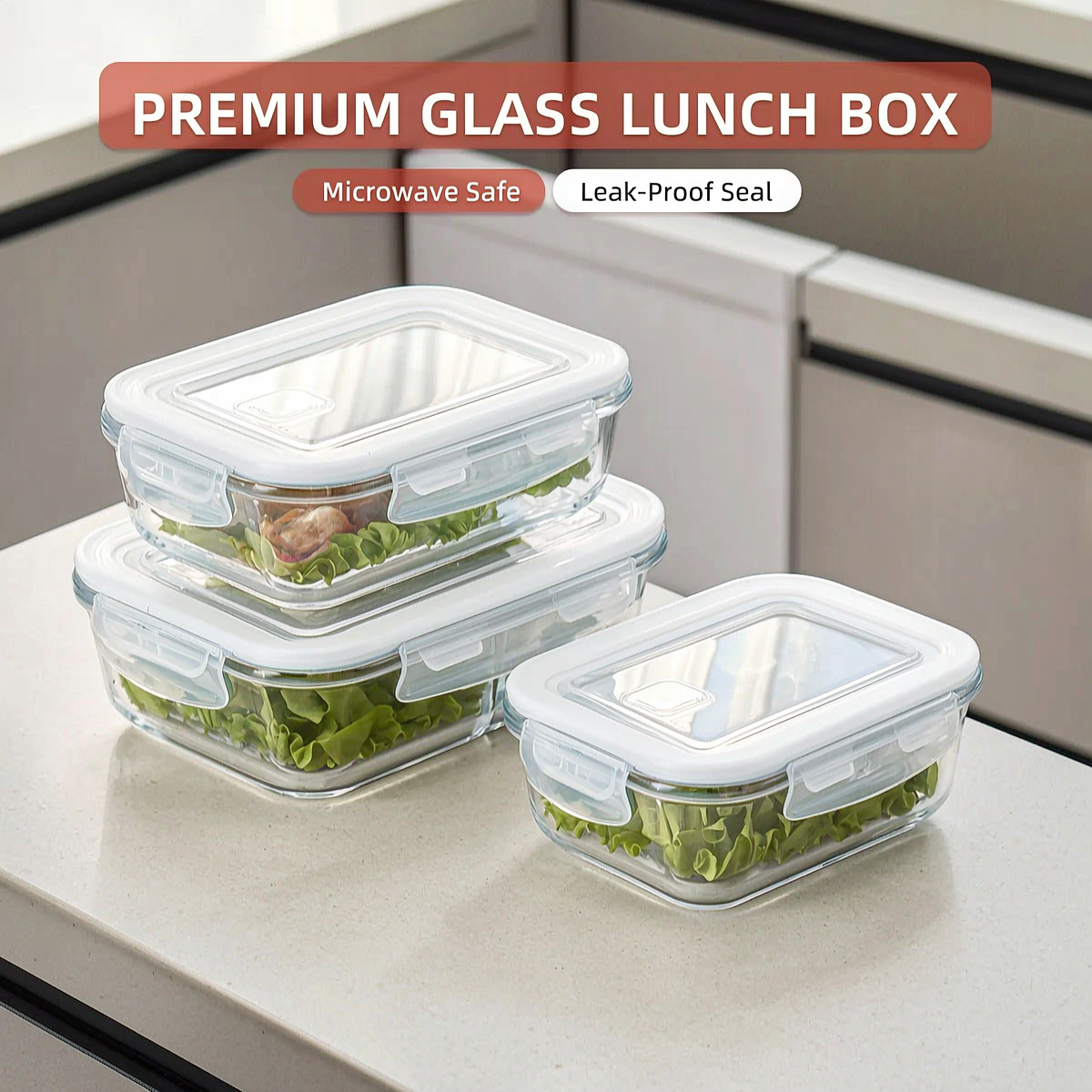 Meal Prep Glass Containers With Lids - White Glass Food Storage Containers with