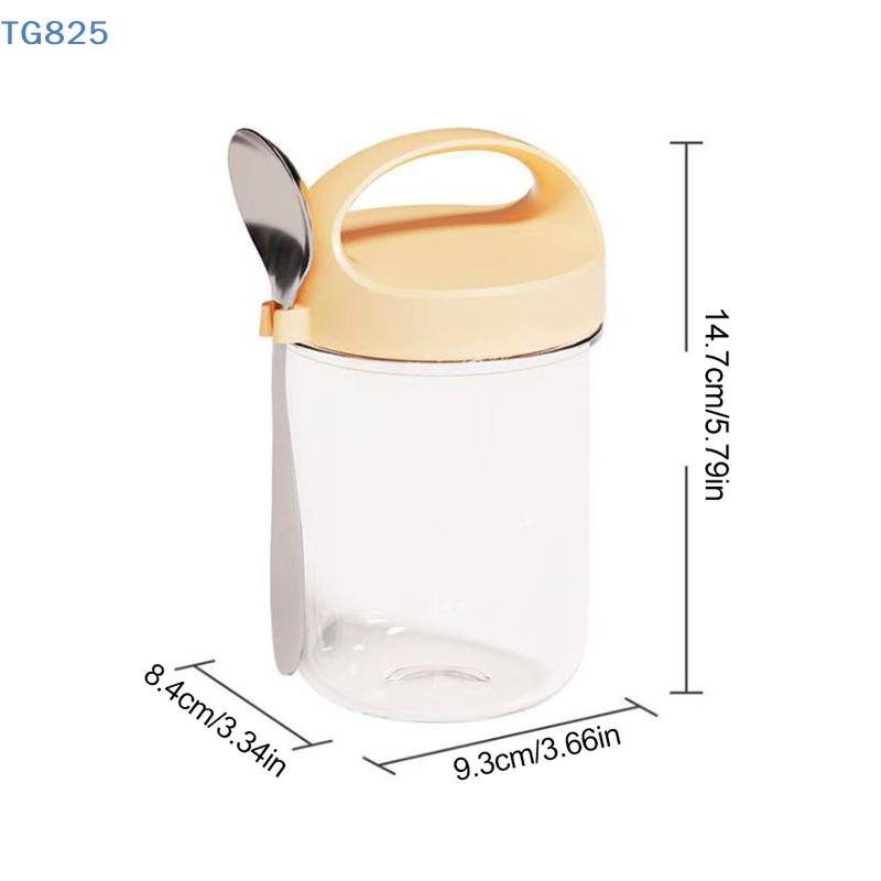 Meal Prep Oatmeal Jars - 【AN】430ML New Breakfast Cups Oatmeal Cereal