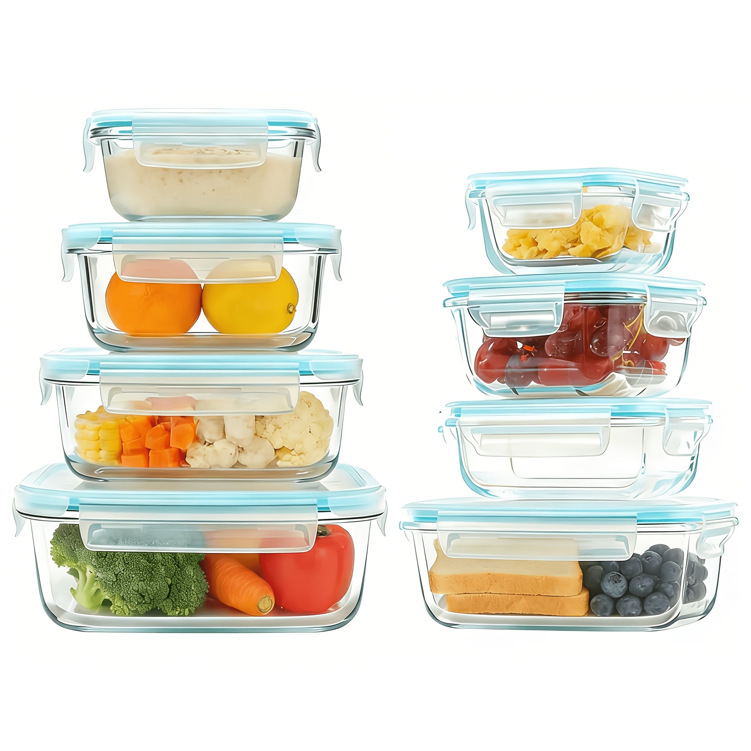 Meal Prep Glass Containers Oven Safe - Premium Glass Food Storage Containers, Airtight