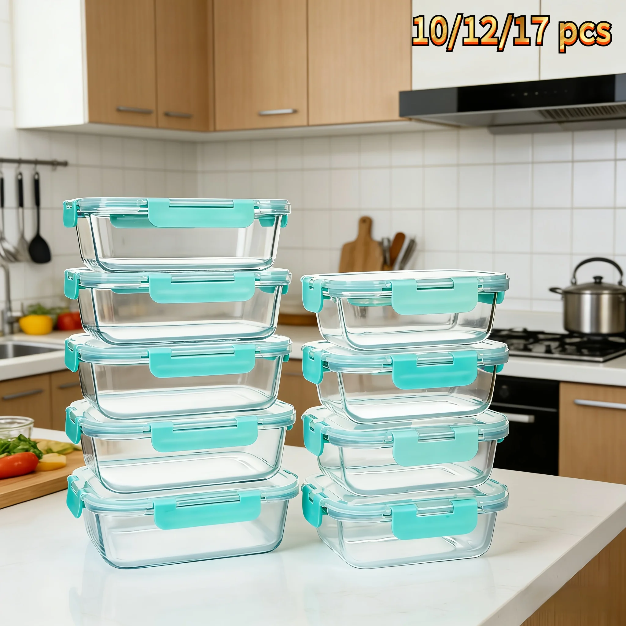 Meal Prep Glass Containers With Lids - 10/12/17pcs Borosilicate Glass Food Storage Containers,