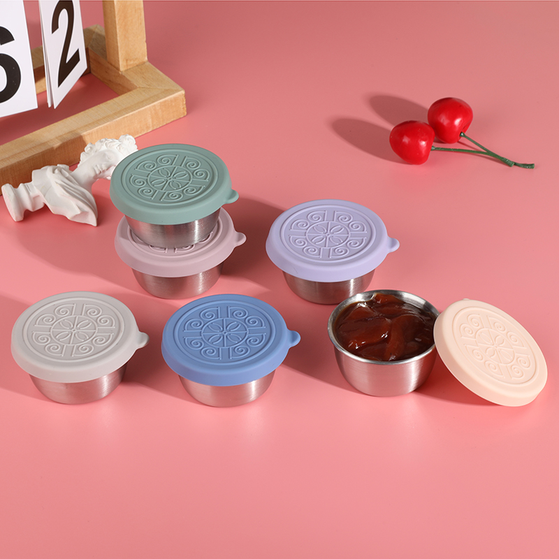 Meal Prep Lunch Boxes - 6 Mini Salad Dressing Containers, Leak-Proof