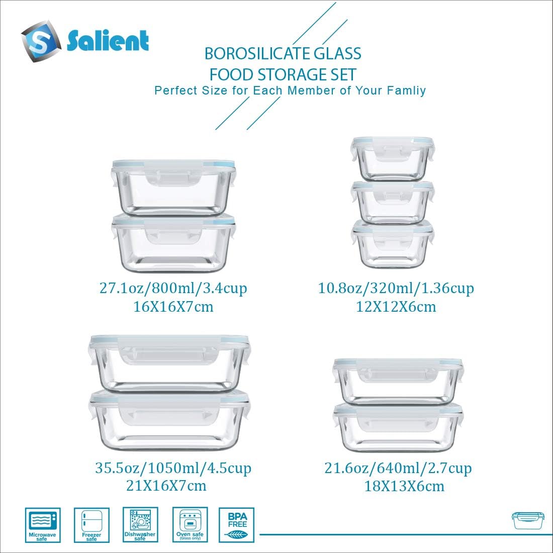 18-Piece Glass Food Storage Co - Meal Prep Glass Containers With Lids recensie en prijs