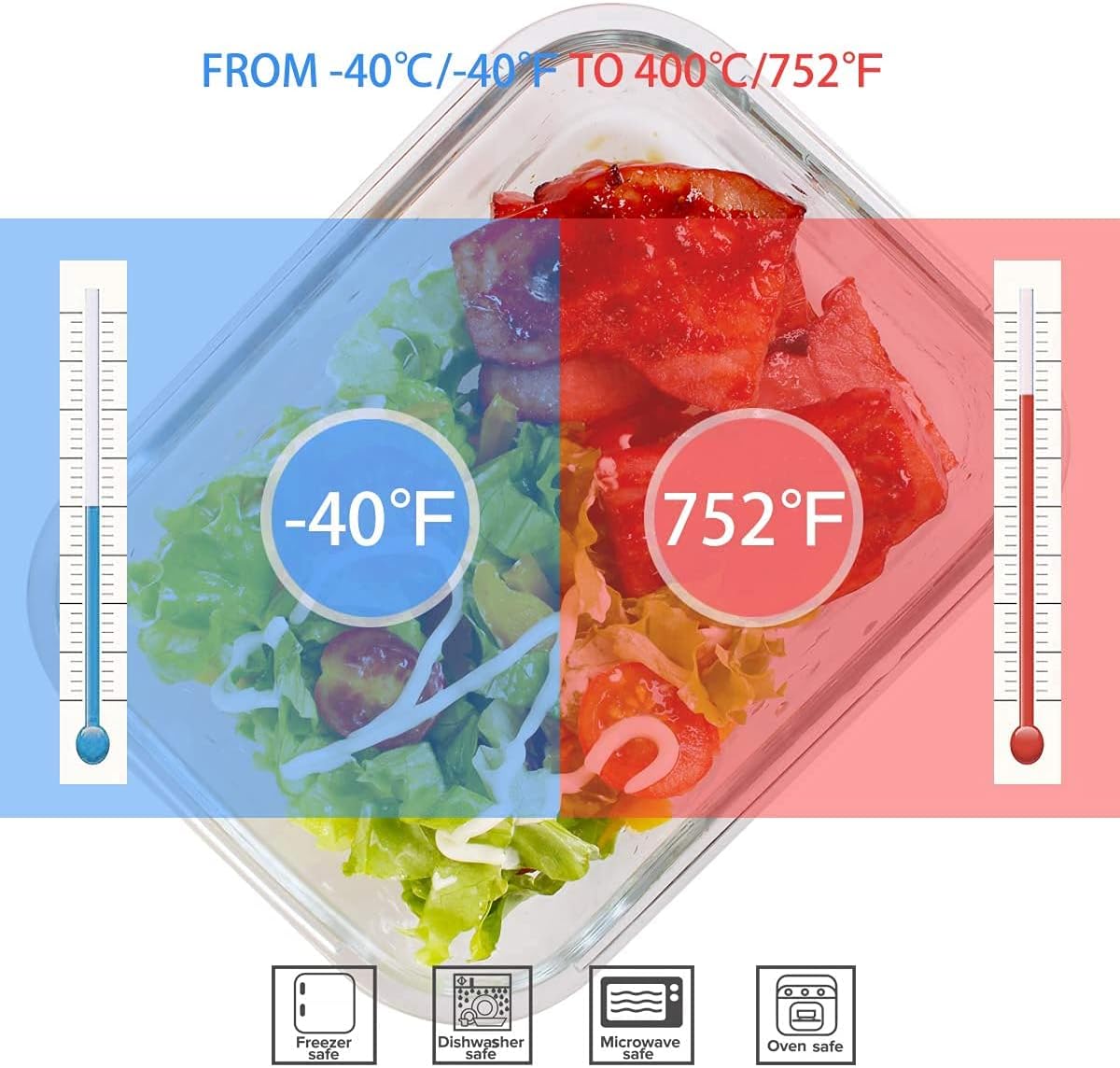 18-Piece Glass Food Storage Co - Meal Prep Glass Containers With Lids recensie en prijs