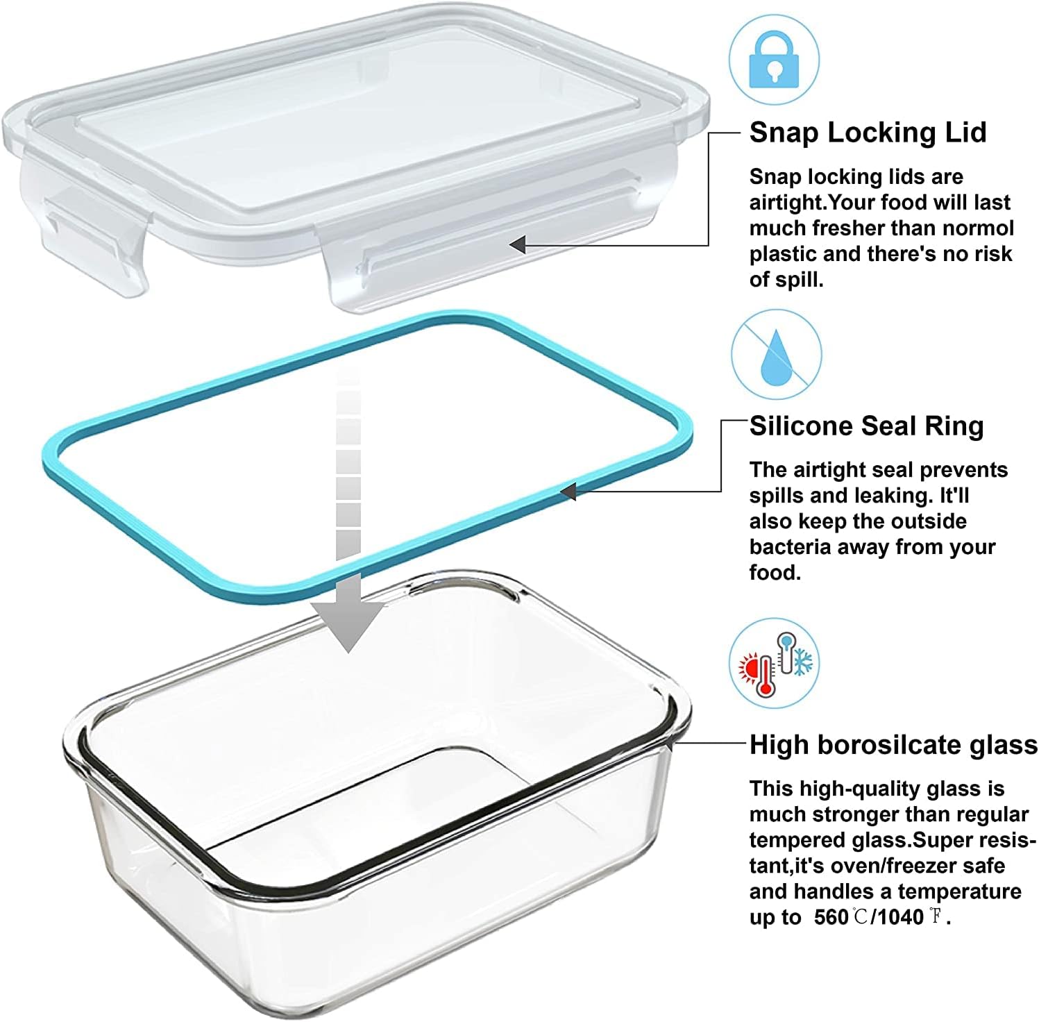 18-Piece Glass Food Storage Co - Meal Prep Glass Containers With Lids recensie en prijs