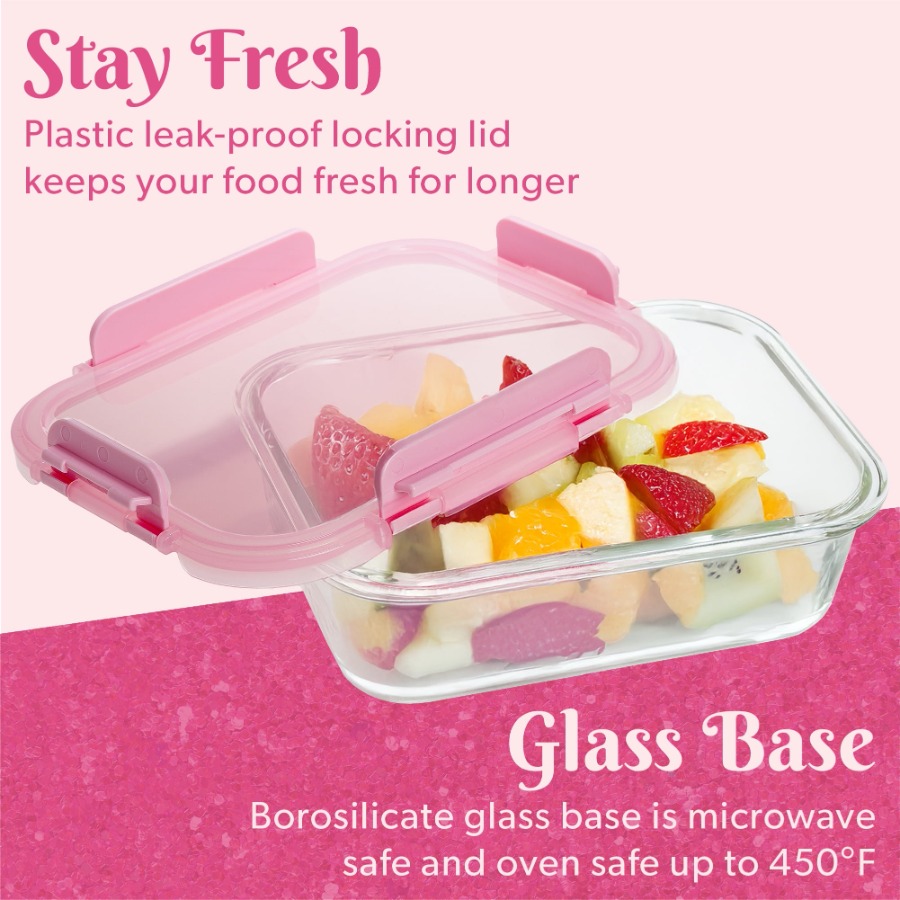 2-Piece Glass Food Storage Con - Meal Prep Glass Containers With Lids recensie en prijs