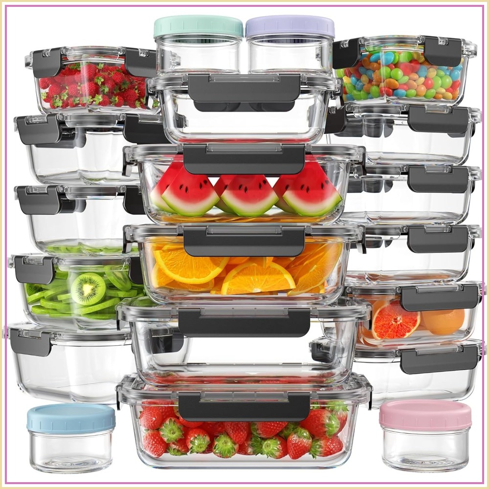 40 PCS Glass Food Storage Cont - Meal Prep Glass Containers With Lids recensie en prijs