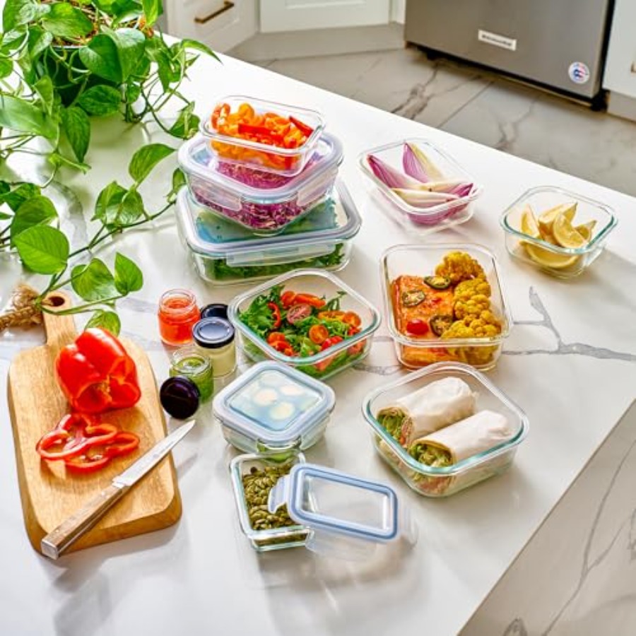 40pc Set Glass Food Storage Co - Meal Prep Glass Containers With Lids recensie en prijs