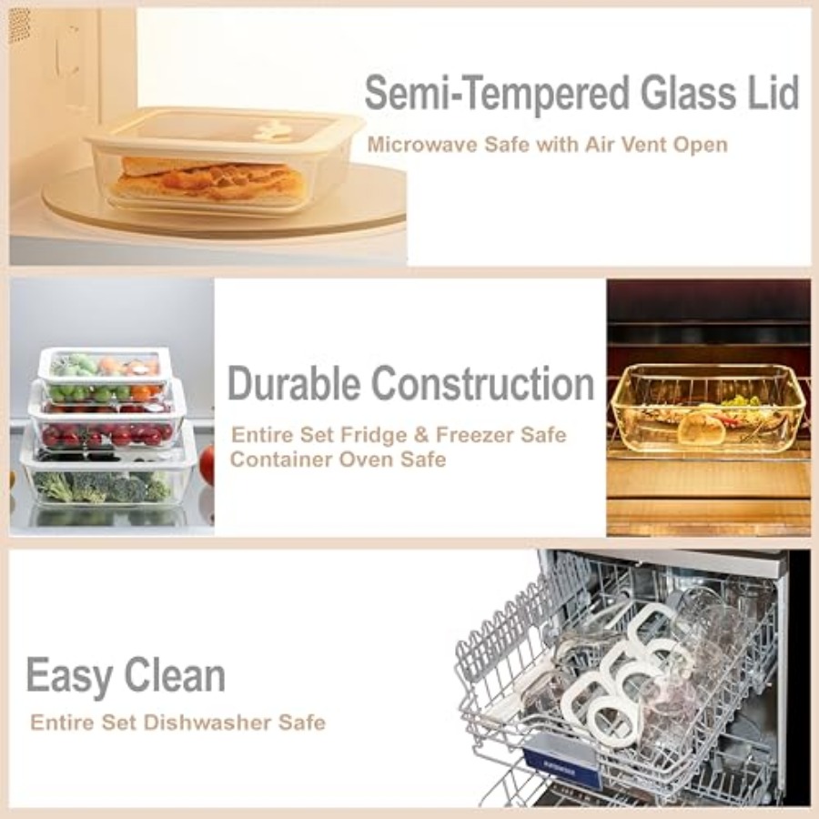 Glass Food Container Set with  - Meal Prep Glass Containers With Lids recensie en prijs
