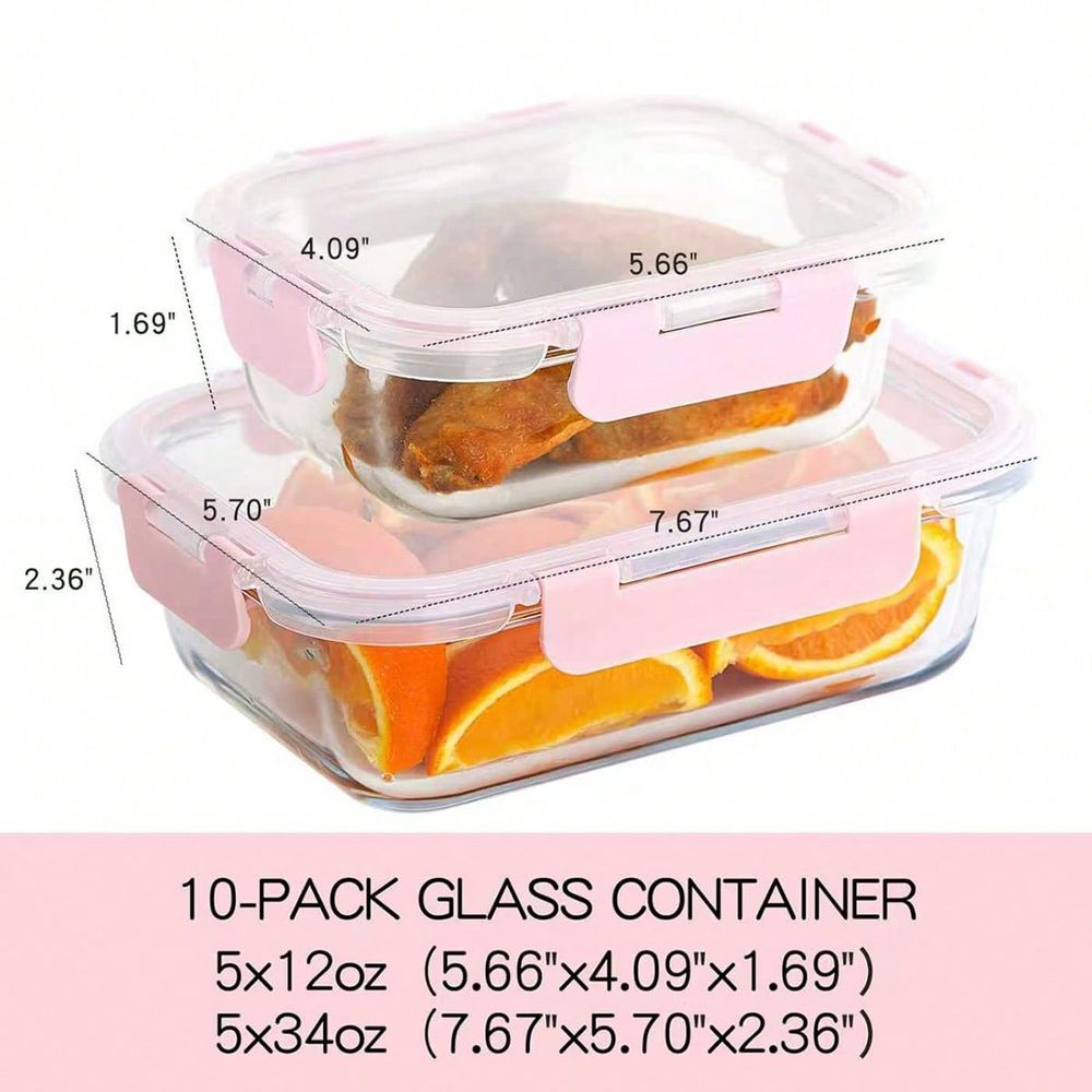 10 Packs Glass Meal Prep Conta - Meal Prep Menu recensie en prijs