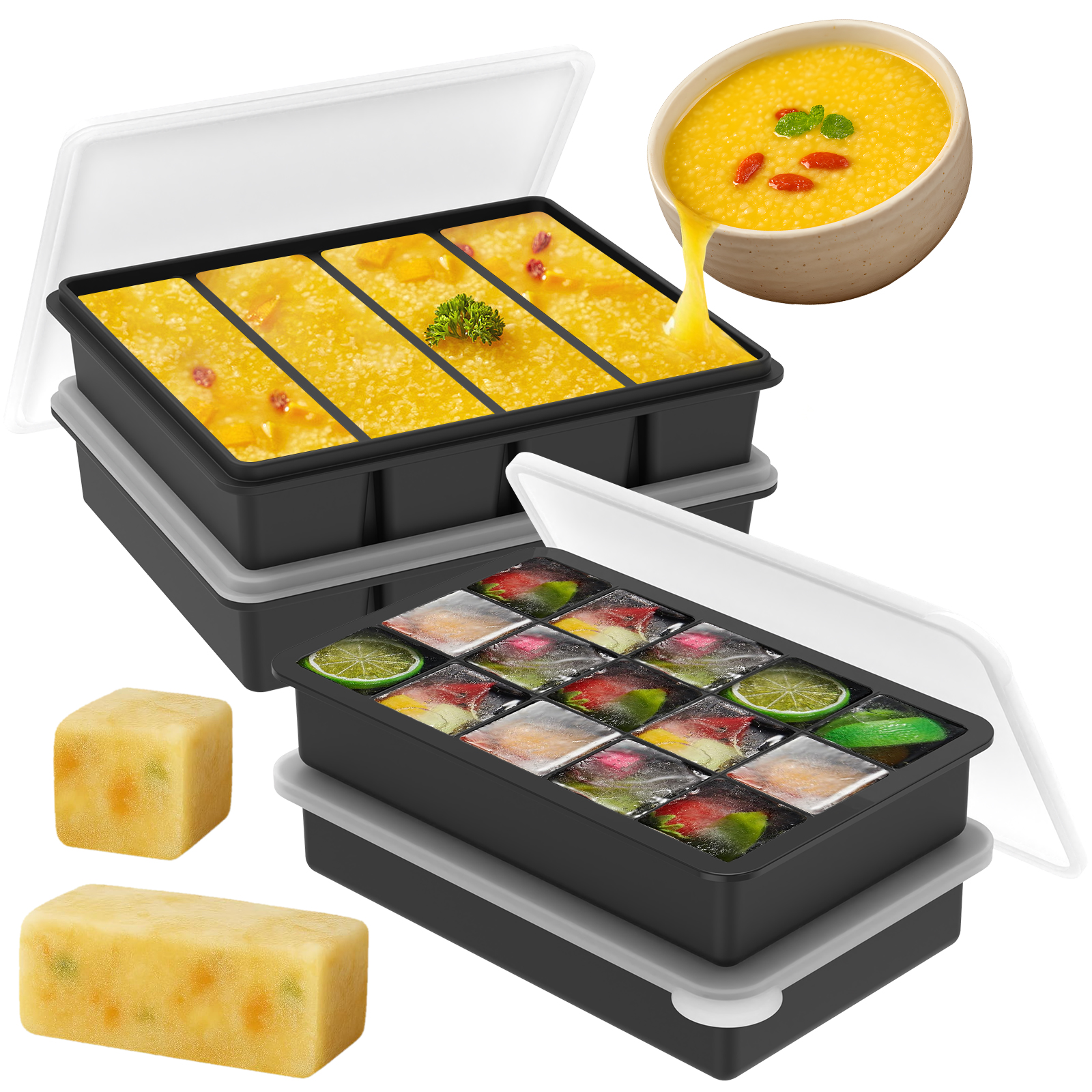 4 Pack Silicone Freezer Tray w - Meal Prep Menu recensie en prijs