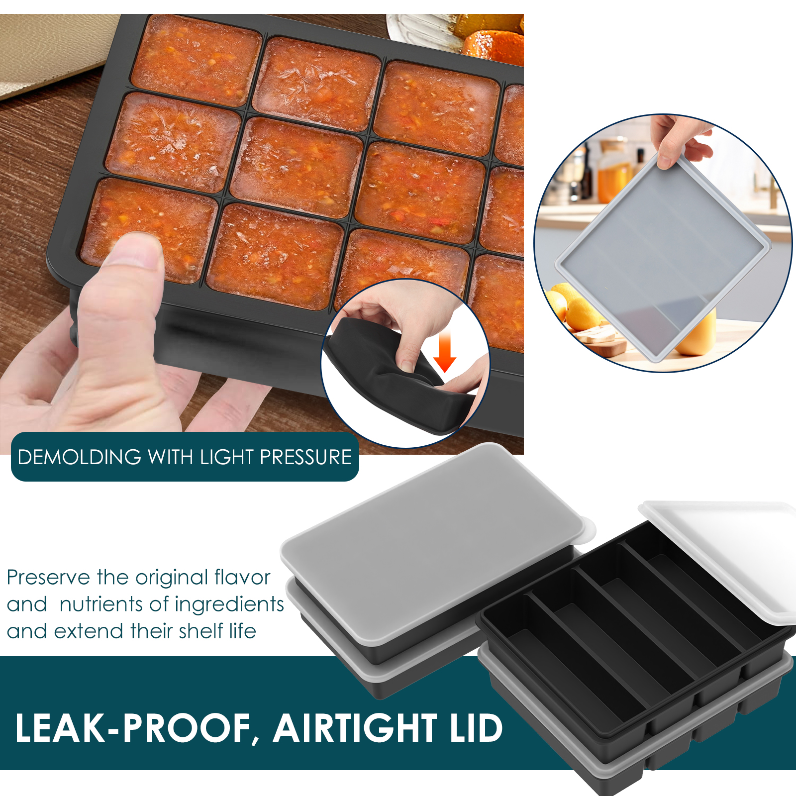 4 Pack Silicone Freezer Tray w - Meal Prep Menu recensie en prijs