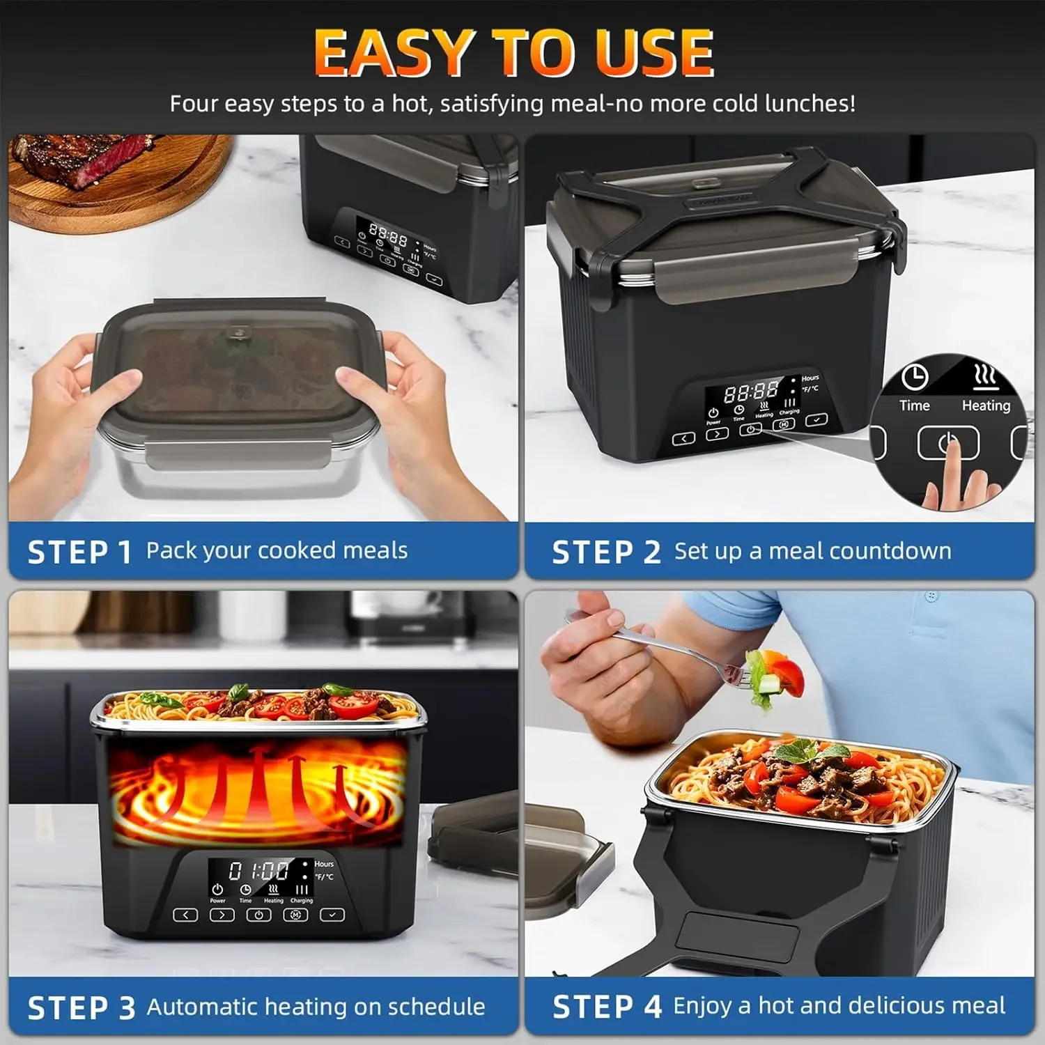 Cordless Electric Lunch Box, 1 - Meal Prep Lunch Boxes recensie en prijs