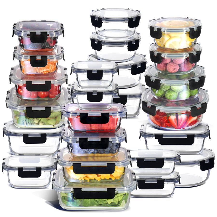48pc Glass Storage Containers  - Meal Prep Glass Containers With Lids recensie en prijs