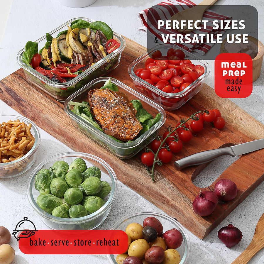 48pc Glass Storage Containers  - Meal Prep Glass Containers With Lids recensie en prijs