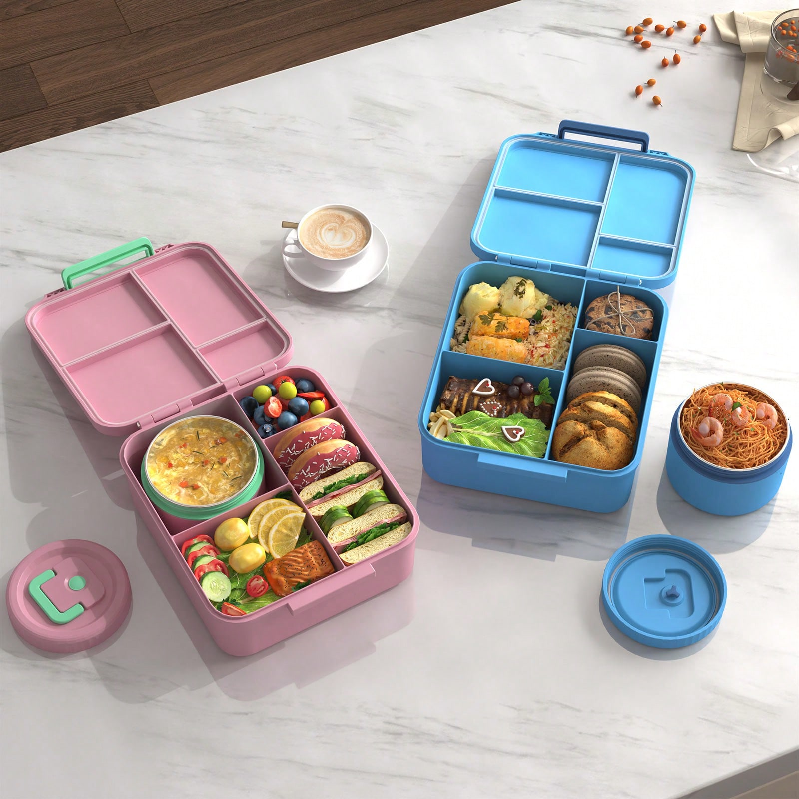 Kids Bento Lunch Box with 4 Co - Meal Prep Lunch Boxes recensie en prijs
