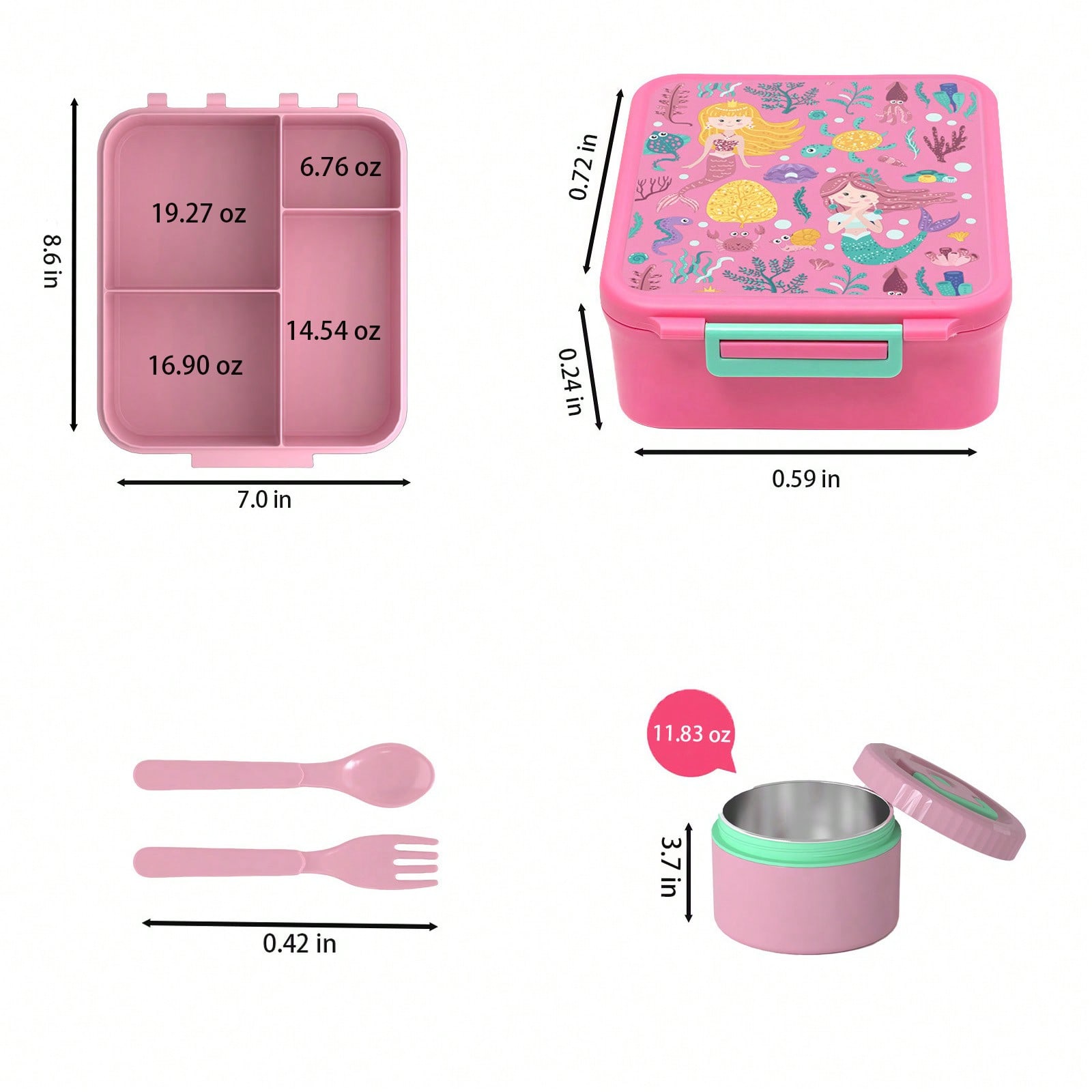 Kids Bento Lunch Box with 4 Co - Meal Prep Lunch Boxes recensie en prijs