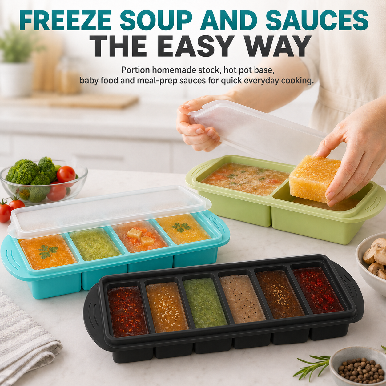 3 Pack Silicone Freezer Trays  - Meal Prep Menu recensie en prijs