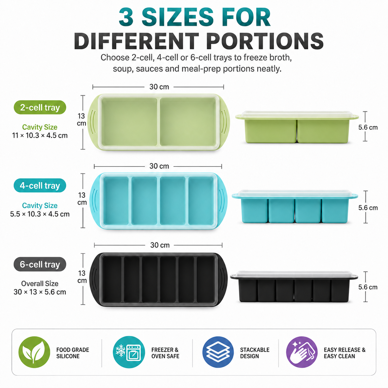 3 Pack Silicone Freezer Trays  - Meal Prep Menu recensie en prijs