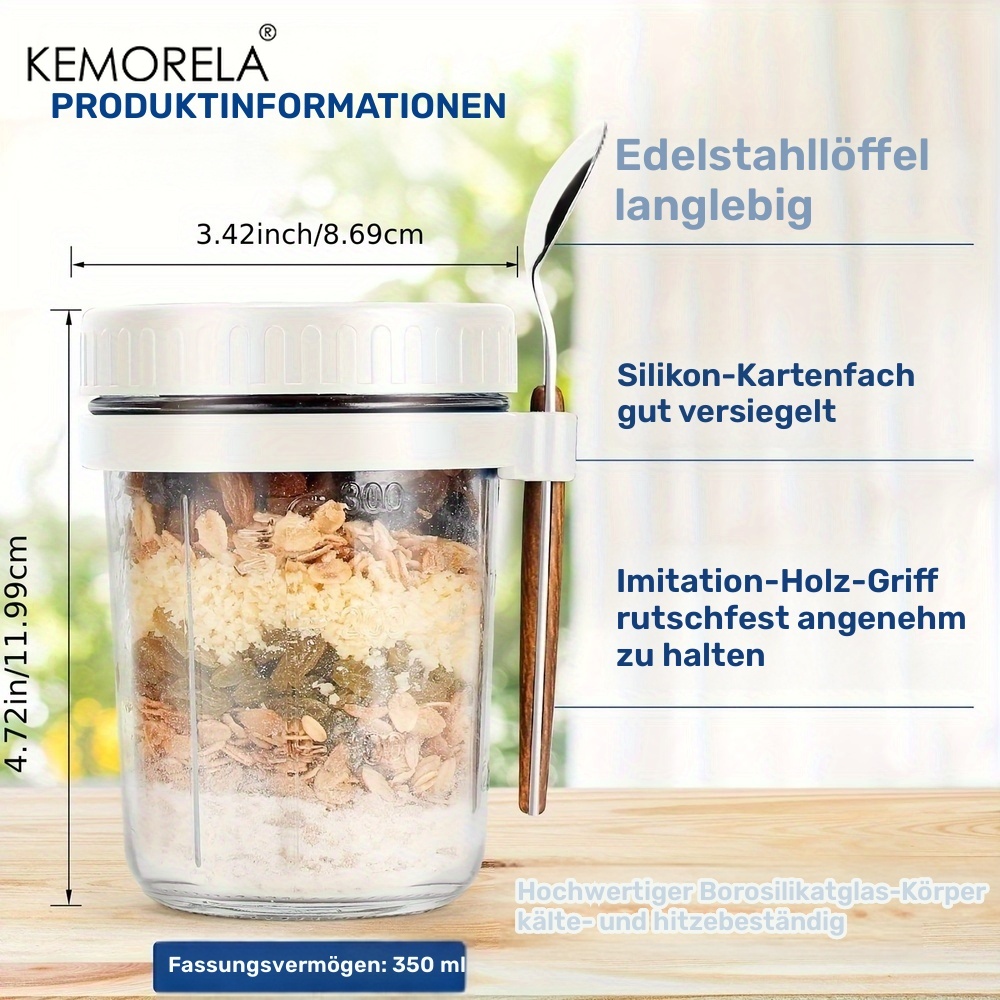 2pc Overnight Oatmeal Cup with - Meal Prep Oatmeal Jars recensie en prijs