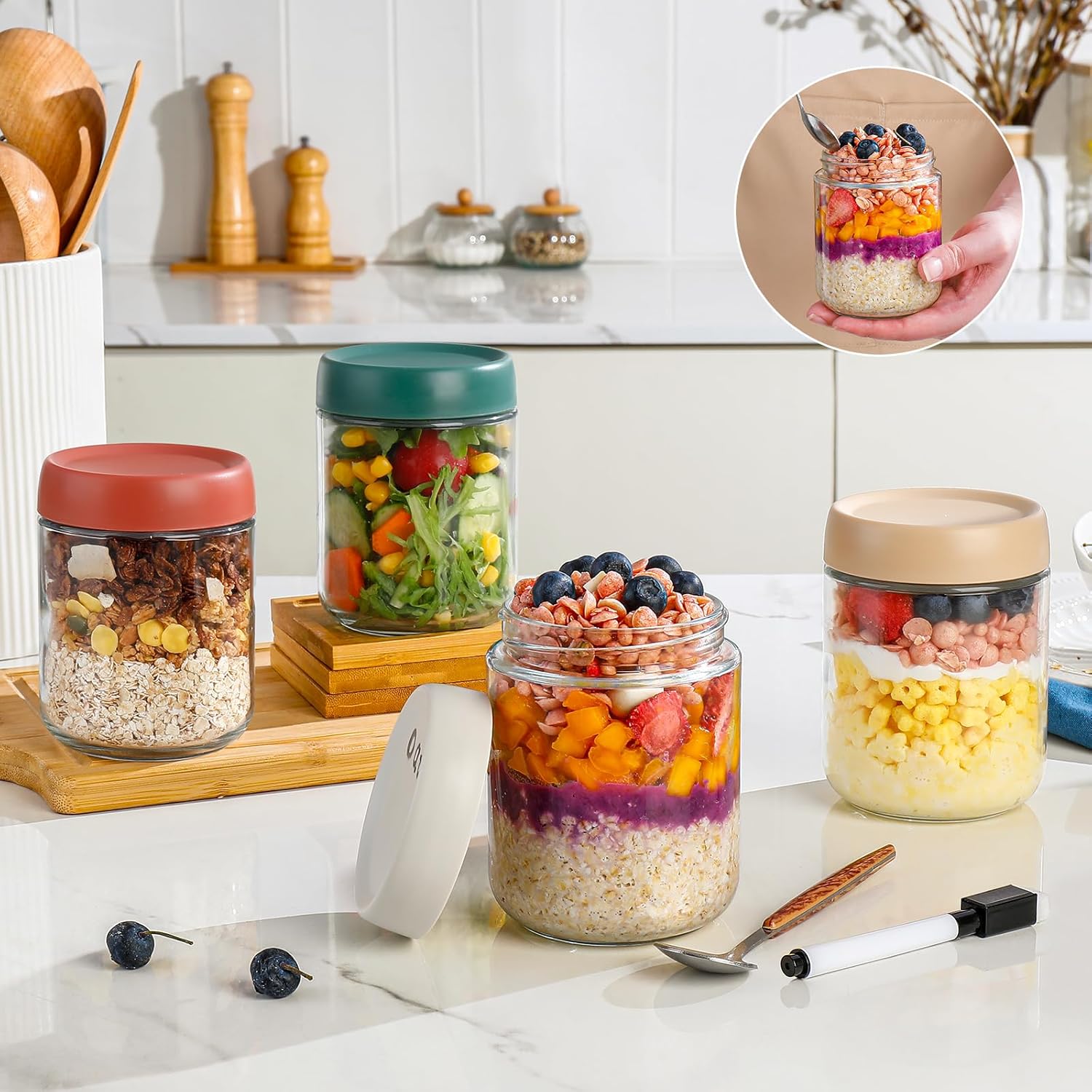 Glass Overnight Oats Container - Meal Prep Glass Containers With Lids recensie en prijs