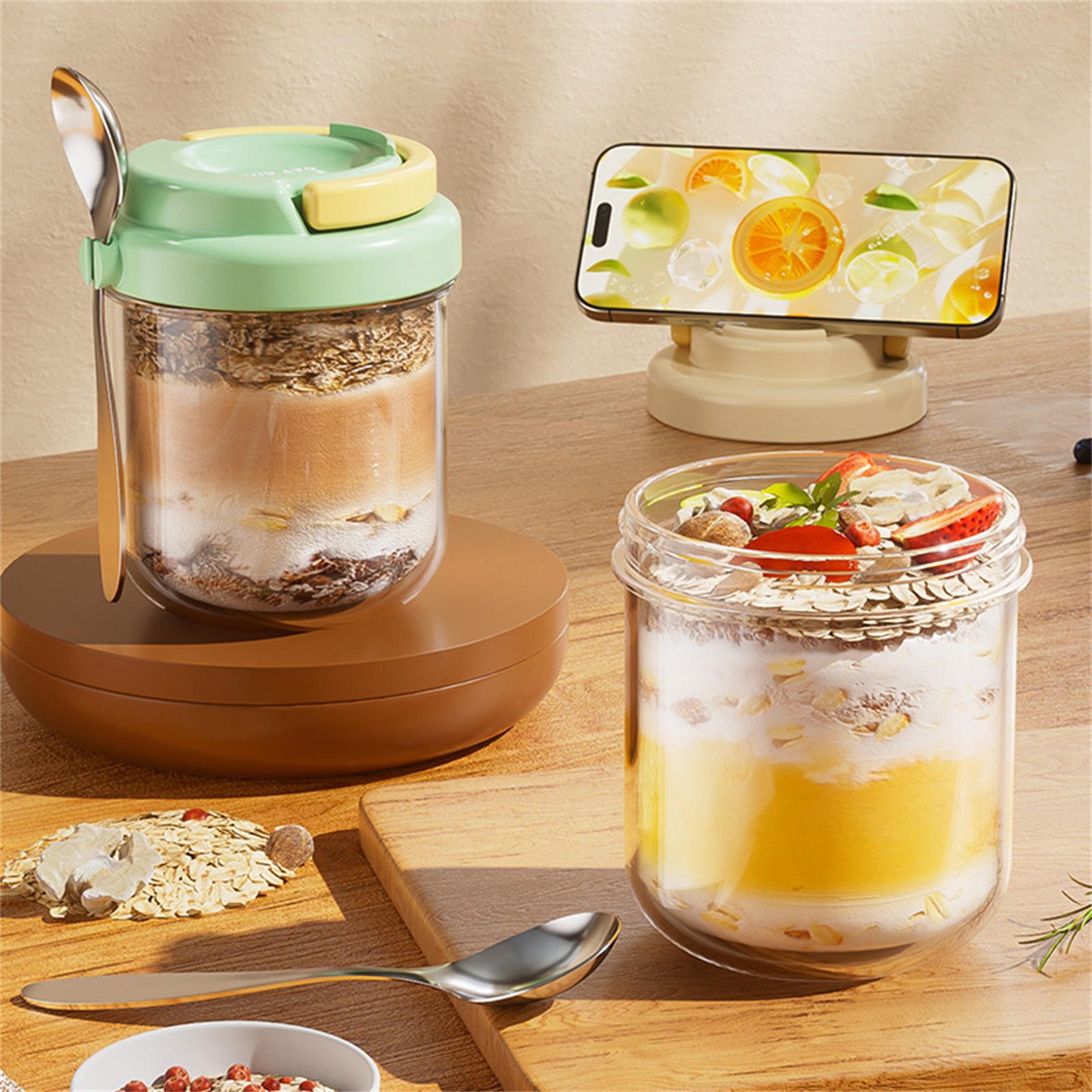 Breakfast Cup Portable Oatmeal - Meal Prep Oatmeal Jars recensie en prijs