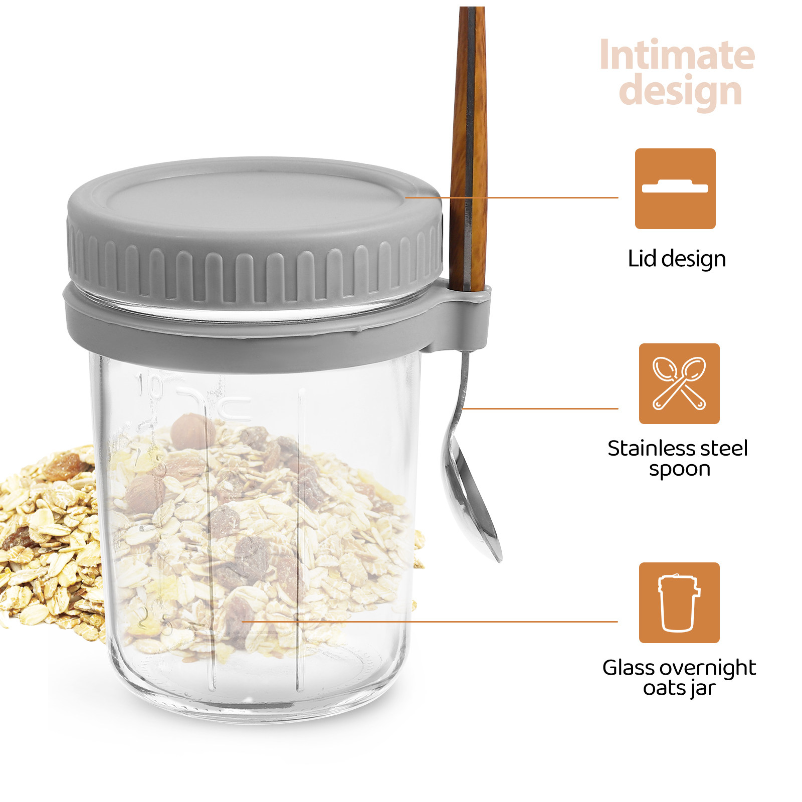 2Pcs Glass Overnight Oats Jars - Meal Prep Oatmeal Jars recensie en prijs