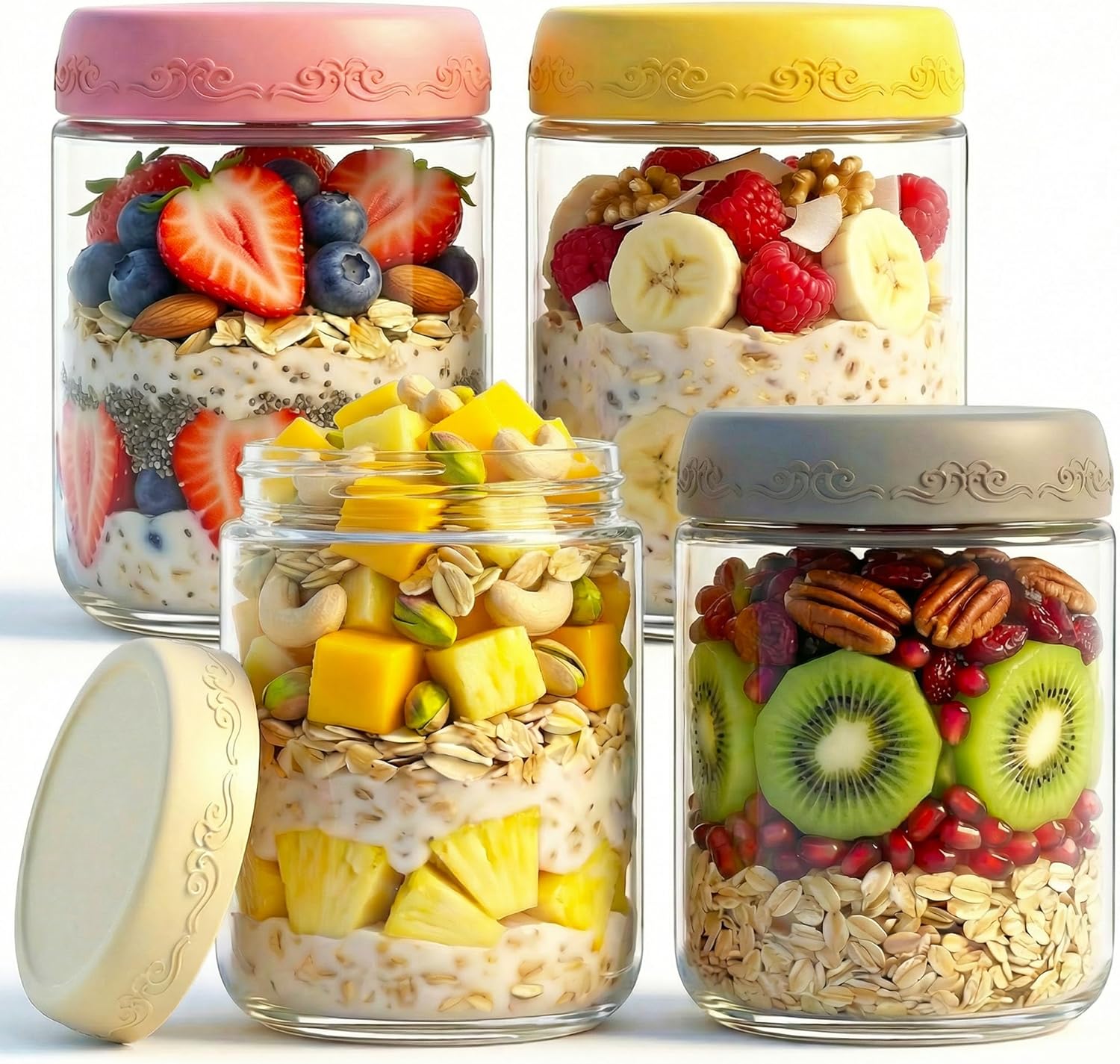 16 OZ 4Pack, Overnight Oats Ja - Meal Prep Glass Containers With Lids recensie en prijs