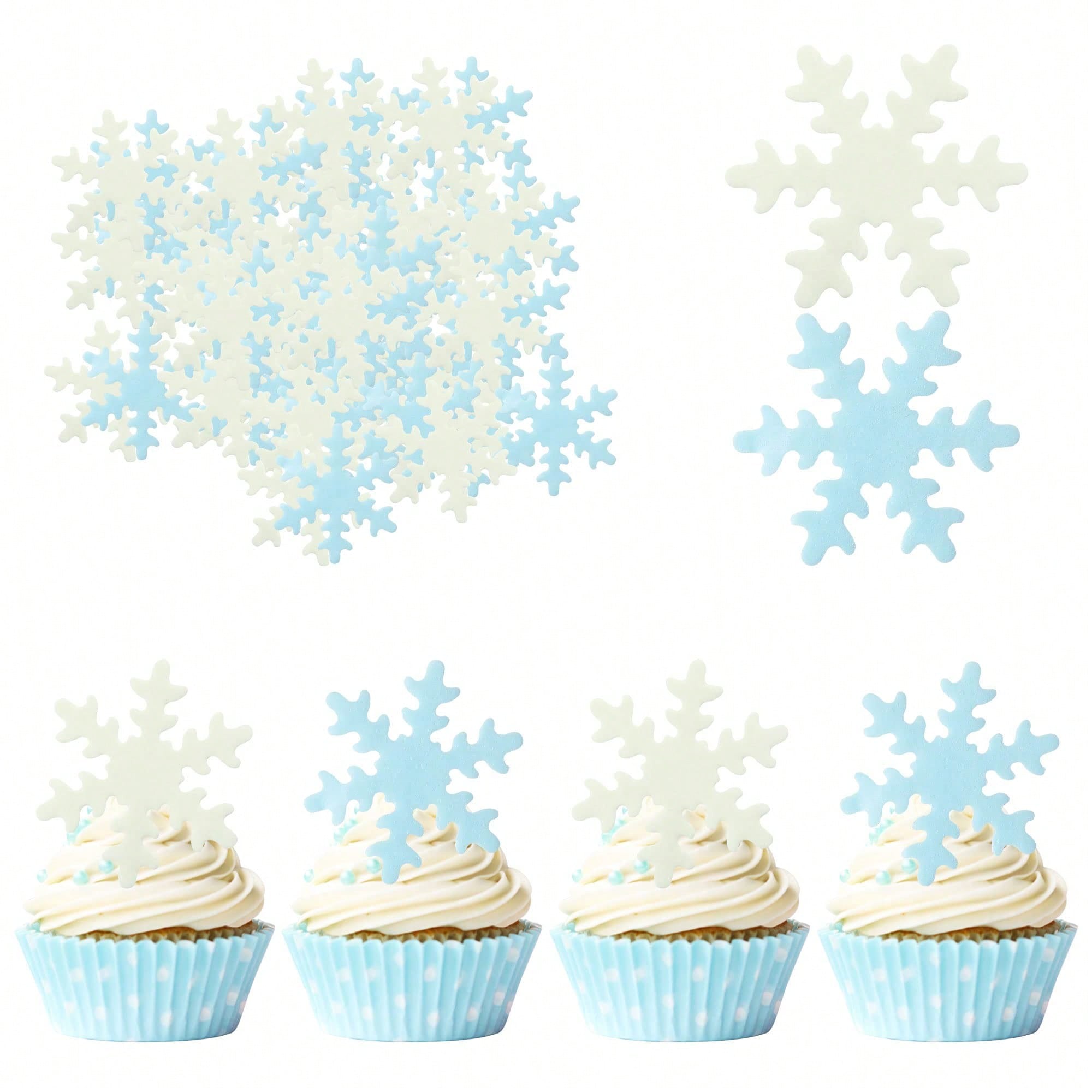 50Pcs Blue White Cupcake Toppe - Meal Prep Frozen recensie en prijs