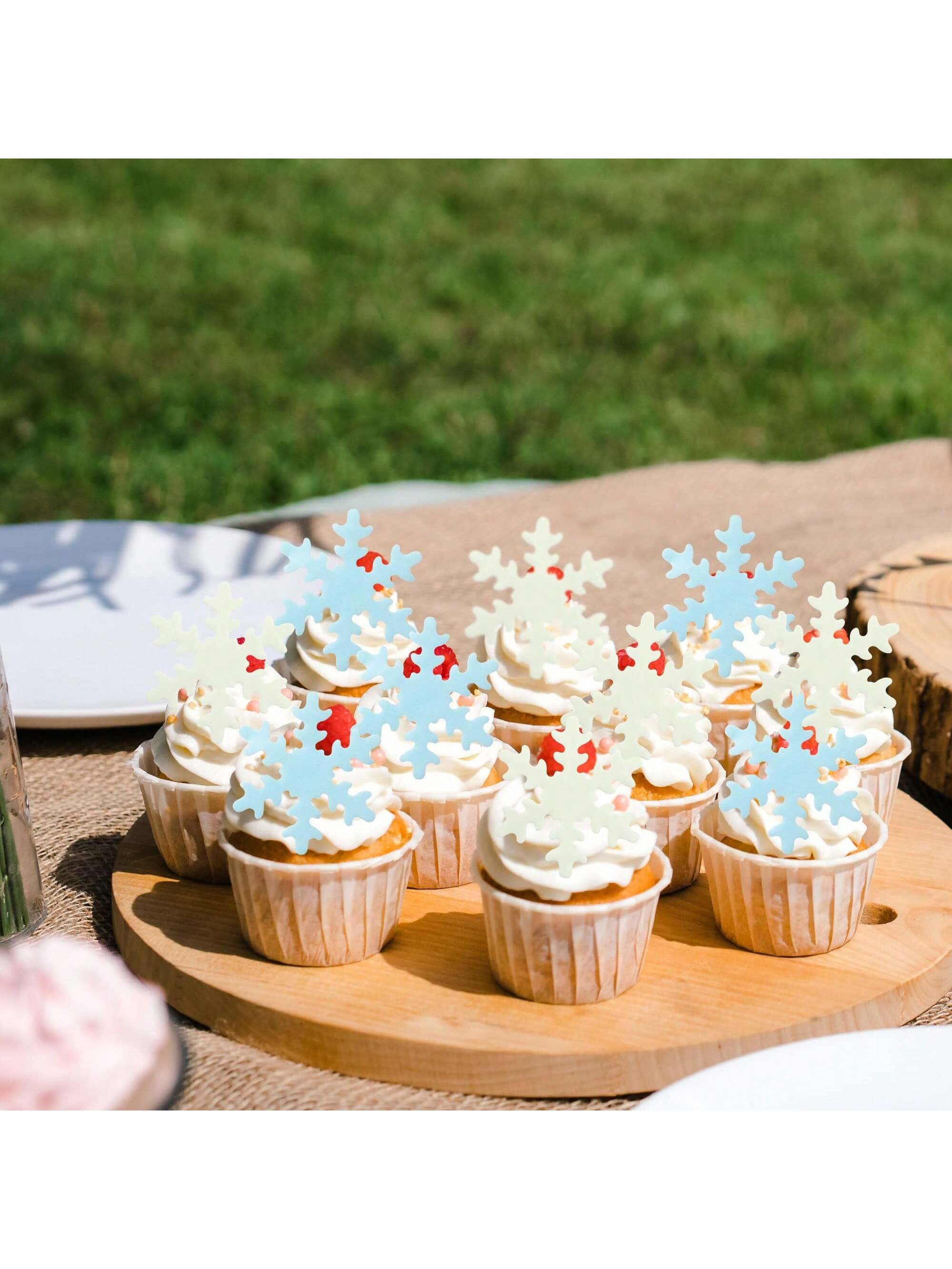50Pcs Blue White Cupcake Toppe - Meal Prep Frozen recensie en prijs