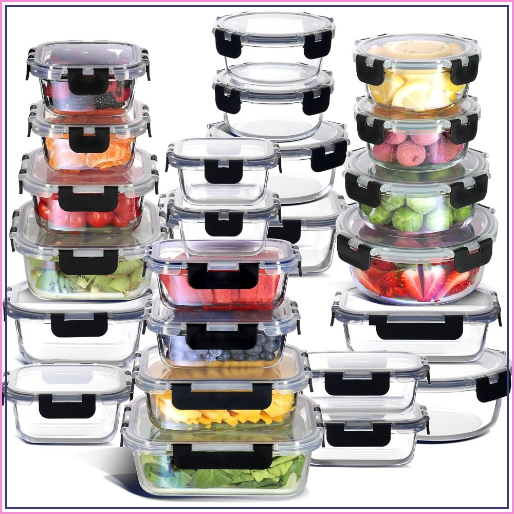 48pc Glass Food Storage Contai - Meal Prep Glass Containers Oven Safe recensie en prijs
