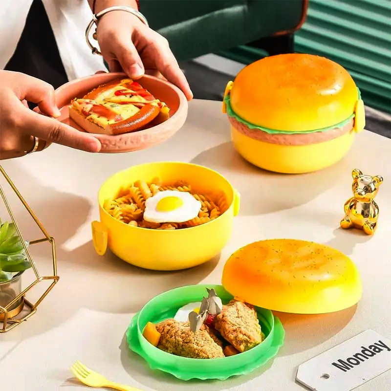 Hamburger Lunch Box Double Tie - Meal Prep Lunch Boxes recensie en prijs