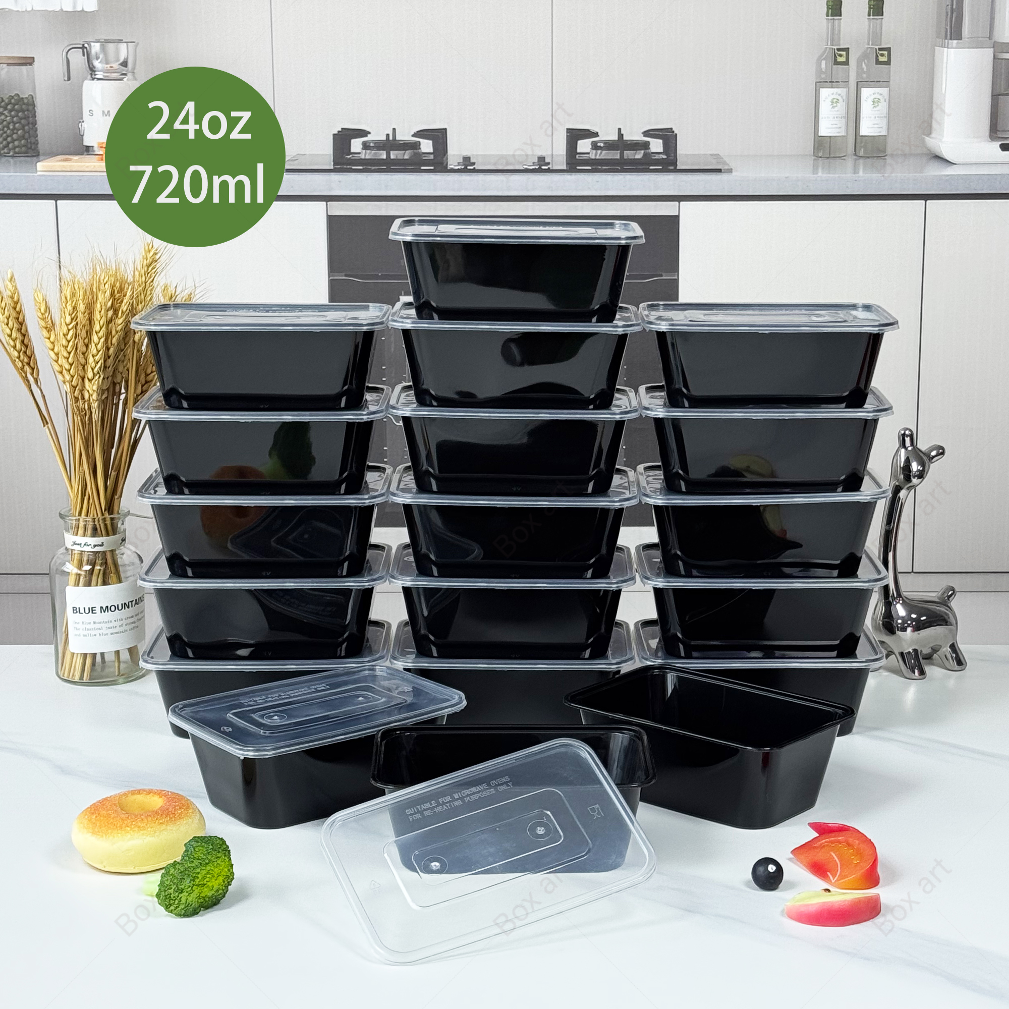 15/50Pcs, 720ml Rectangular Me - Meal Prep Menu recensie en prijs