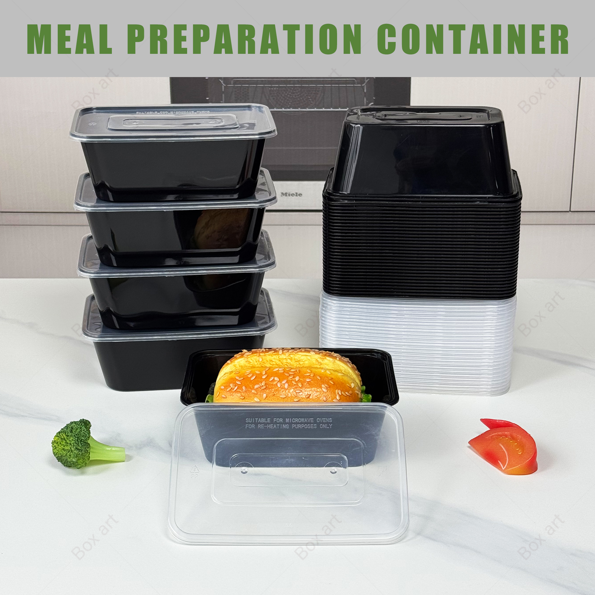 15/50Pcs, 720ml Rectangular Me - Meal Prep Menu recensie en prijs