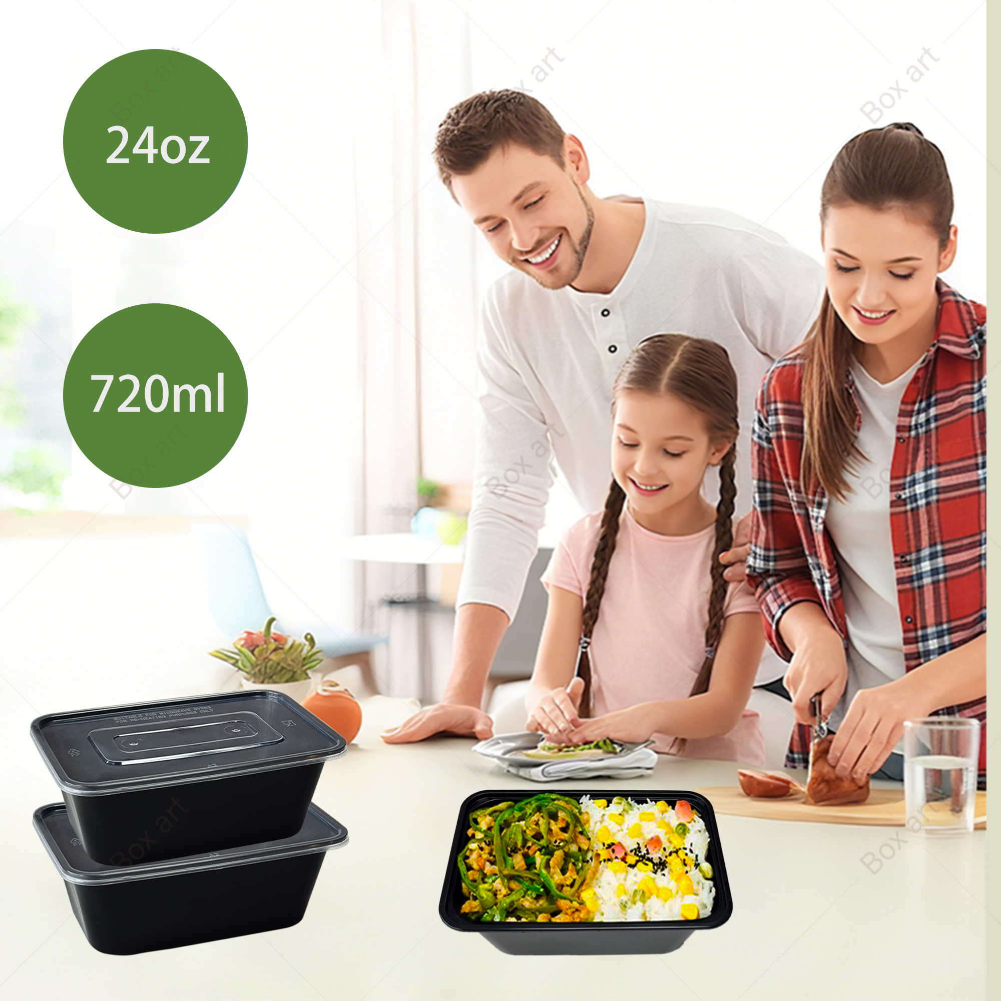 15/50Pcs, 720ml Rectangular Me - Meal Prep Menu recensie en prijs