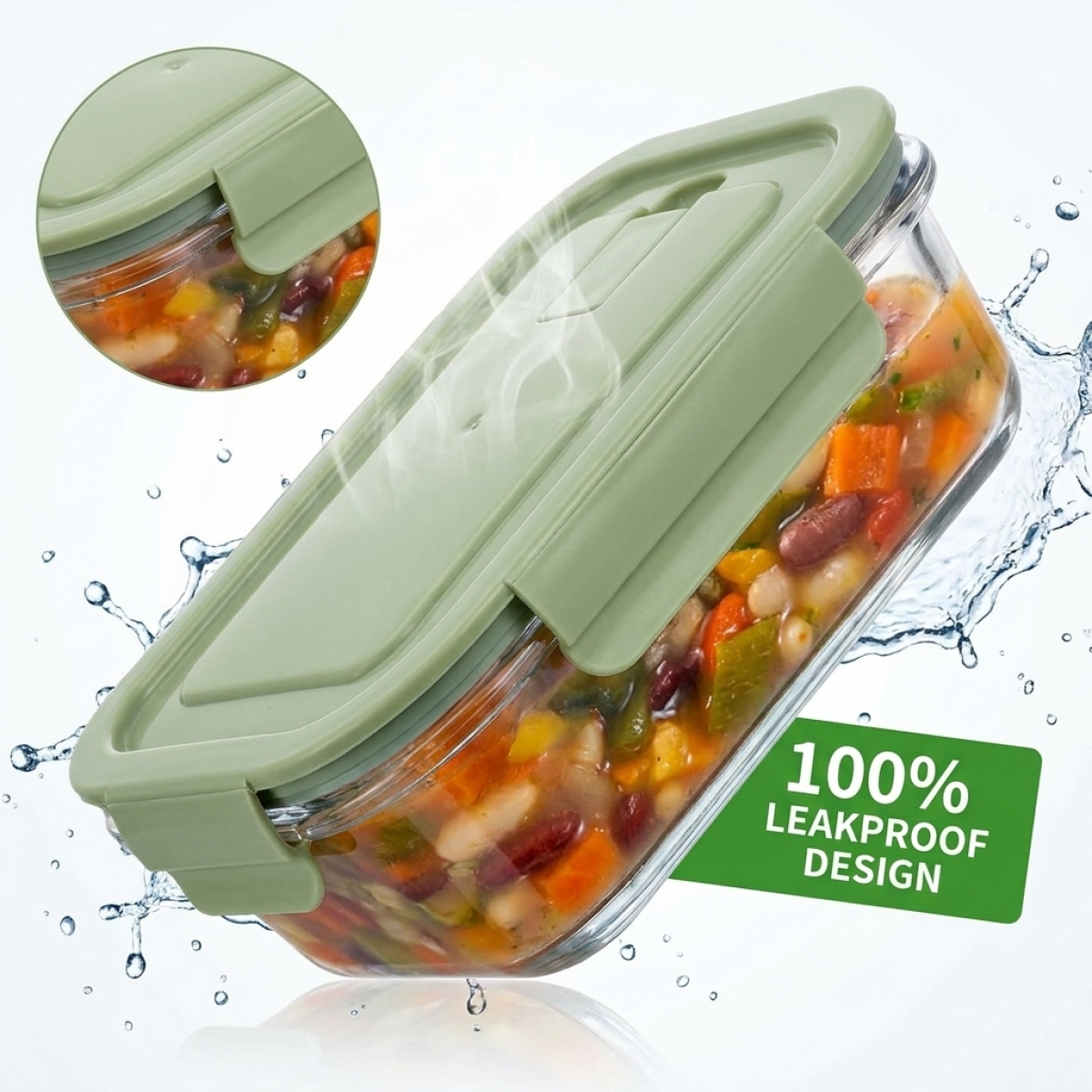 Borosilicate glass lunch box w - Meal Prep Glass Containers With Lids recensie en prijs