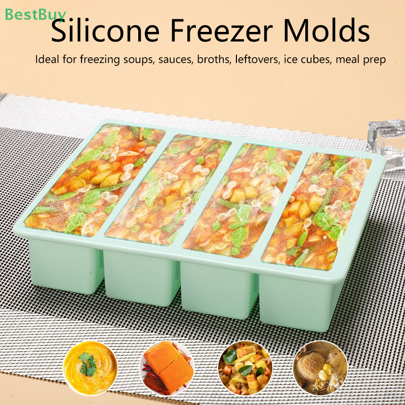 Silicone Freezer Molds With Li - Meal Prep Menu recensie en prijs