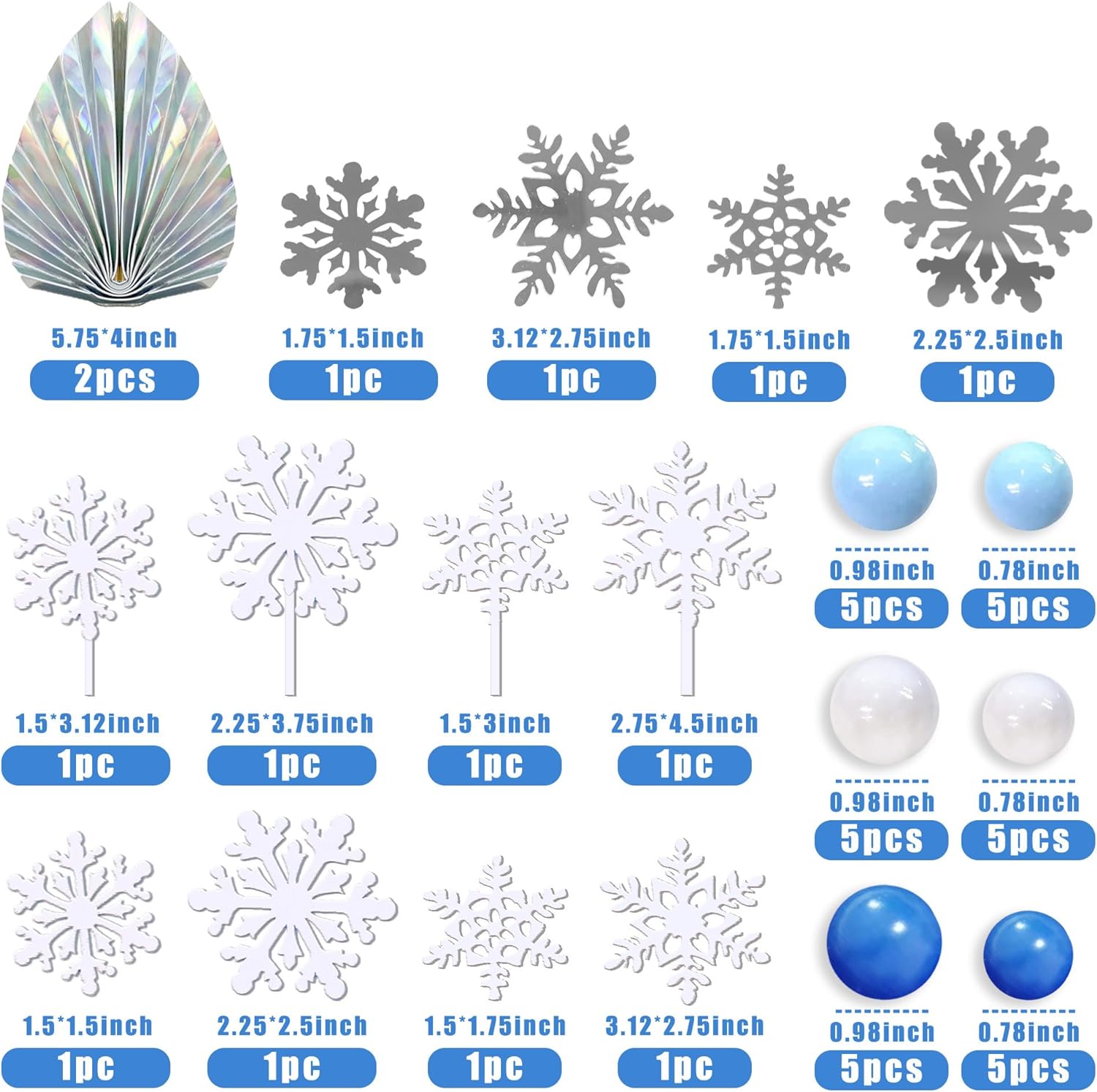 44 PCS Snowflake Cake Toppers  - Meal Prep Frozen recensie en prijs
