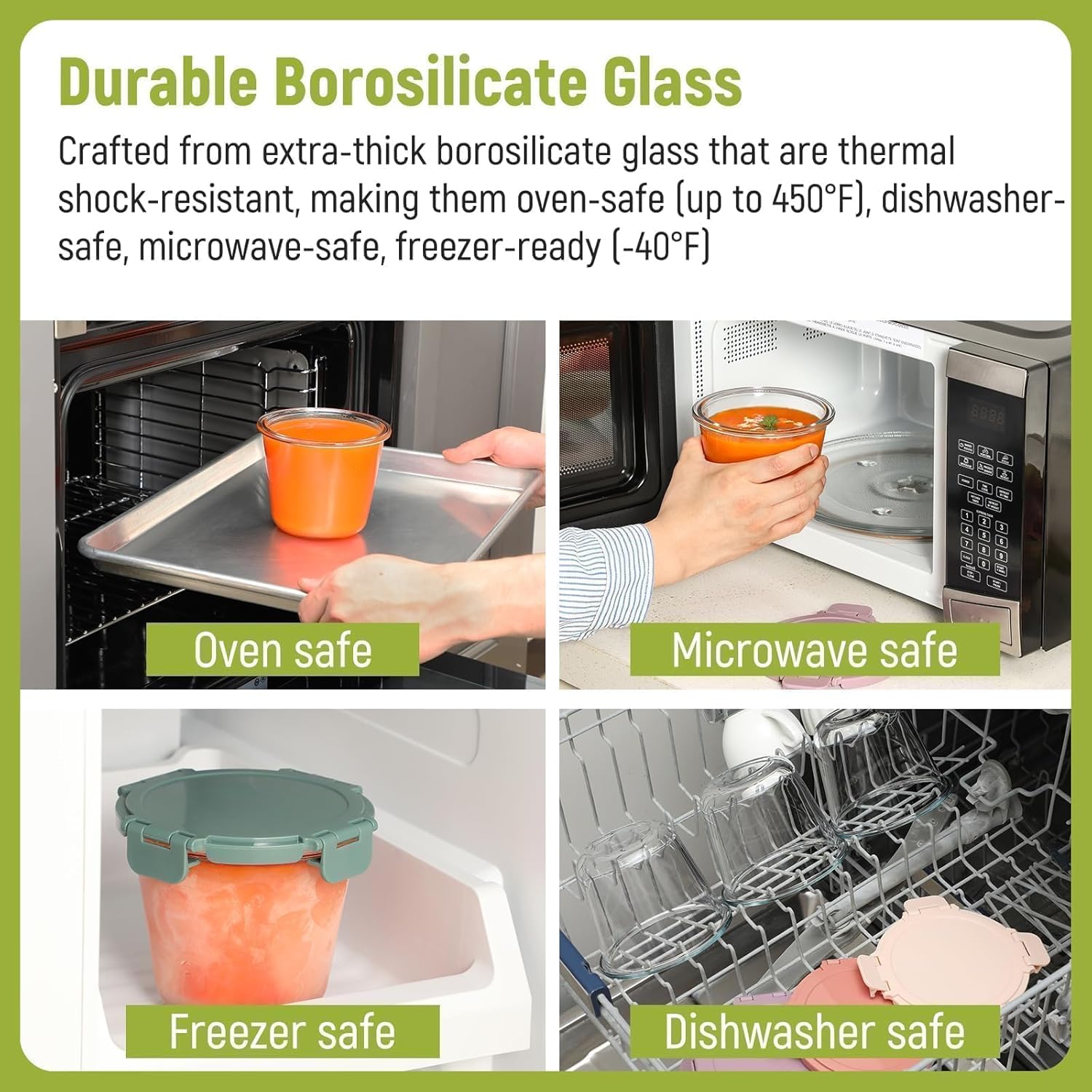 [UPGRADED LID] 6 Sets 3 Cup/24 - Meal Prep Glass Containers With Lids recensie en prijs