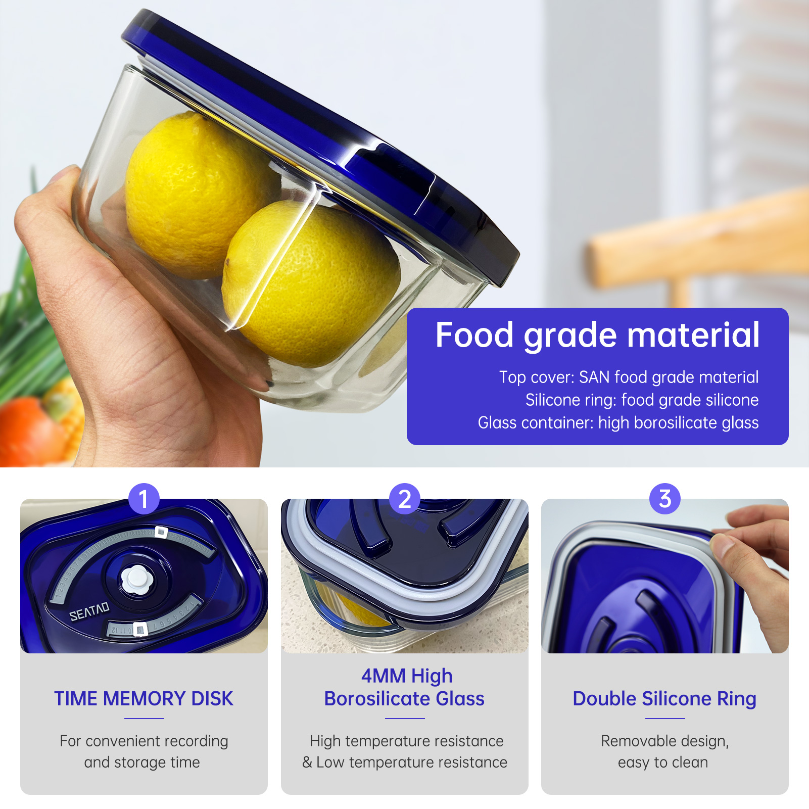 SEATAO Glass Food Storage Cont - Meal Prep Glass Containers With Lids recensie en prijs